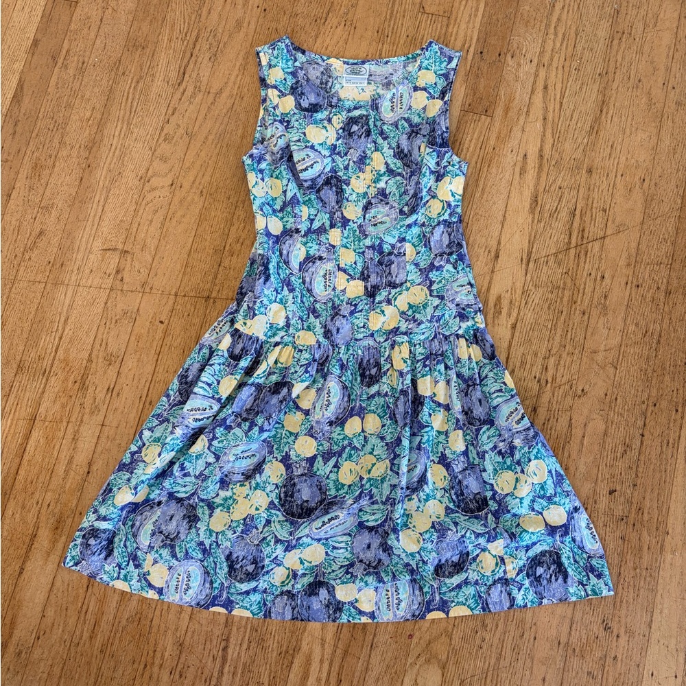 Laura Ashley vintage blueberry lemon print 100% cotton 1980’s